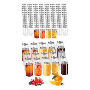330ml Clear PET Soda Cans with Aluminum Lids – 11oz Beverage Packaging